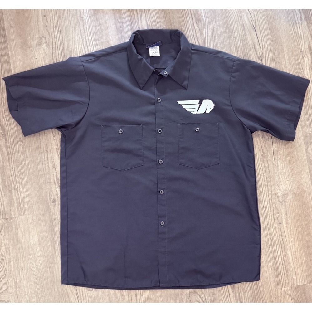 Vtg Buell American Motorcycle Garage Mechanic Shop Shirt Harley Davidson XL